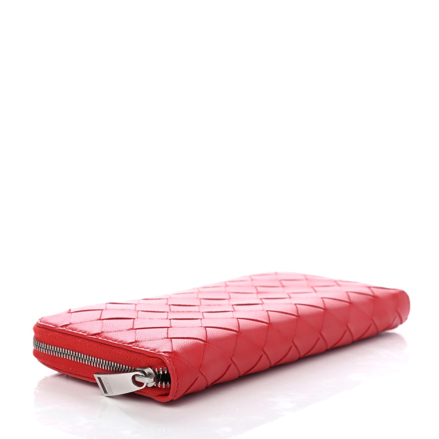 Nappa Intrecciato Zip Around Wallet Red