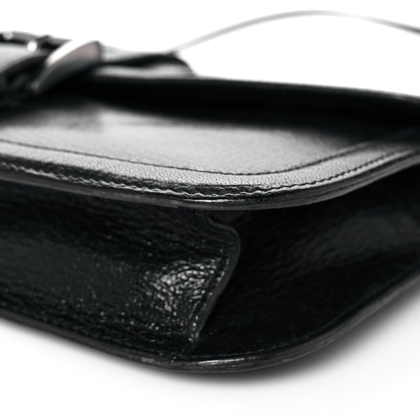 Goatskin Flap Bag Black