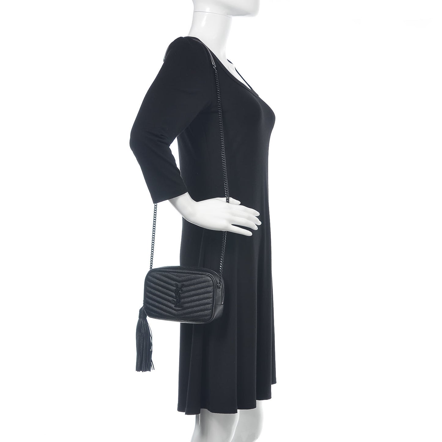 Grain De Poudre Matelasse Monogram Mini Lou Camera Bag Black