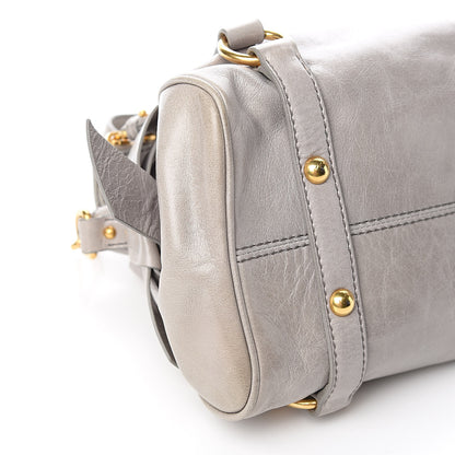 Miu Miu Vitello Lux Bow Bag Grey 7 of 9