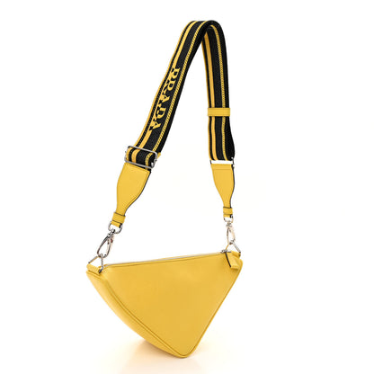 Prada Saffiano Cuir Logo Embossed Triangle Shoulder Bag Sole 3 of 9