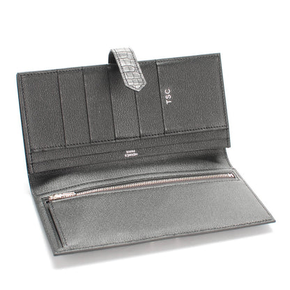 Hermes Matte Alligator Bearn Wallet Graphite 5 of 8