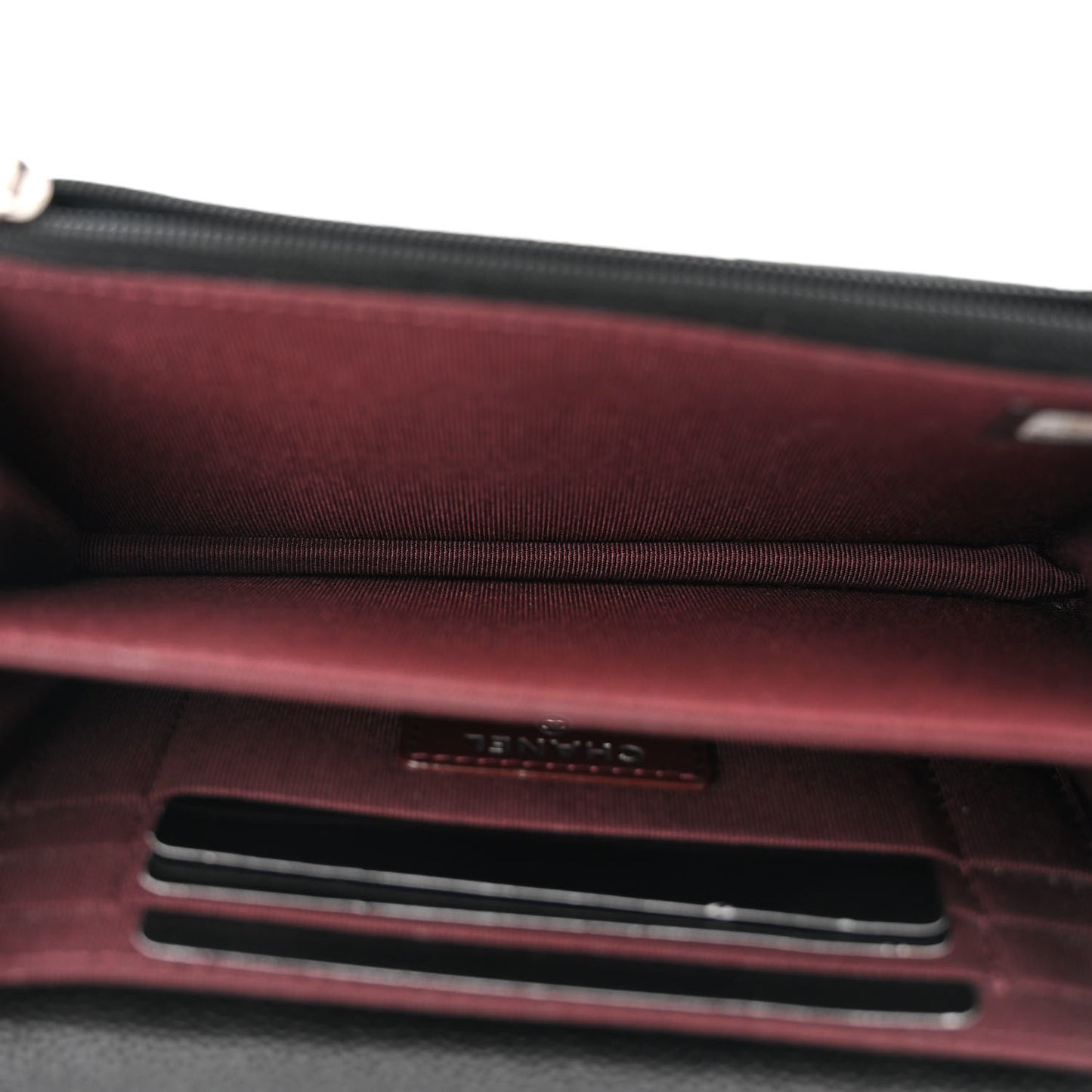 Caviar Quilted Mini Wallet On Chain WOC Black