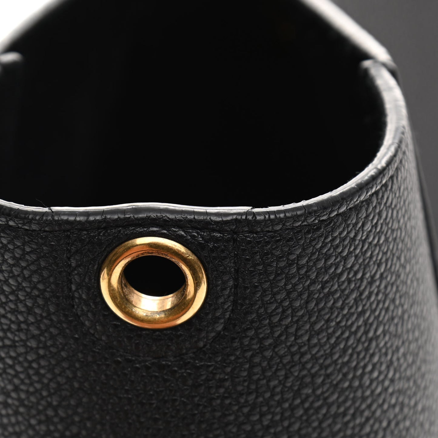 Soft Grained Calfskin Sangle Bucket Bag Black