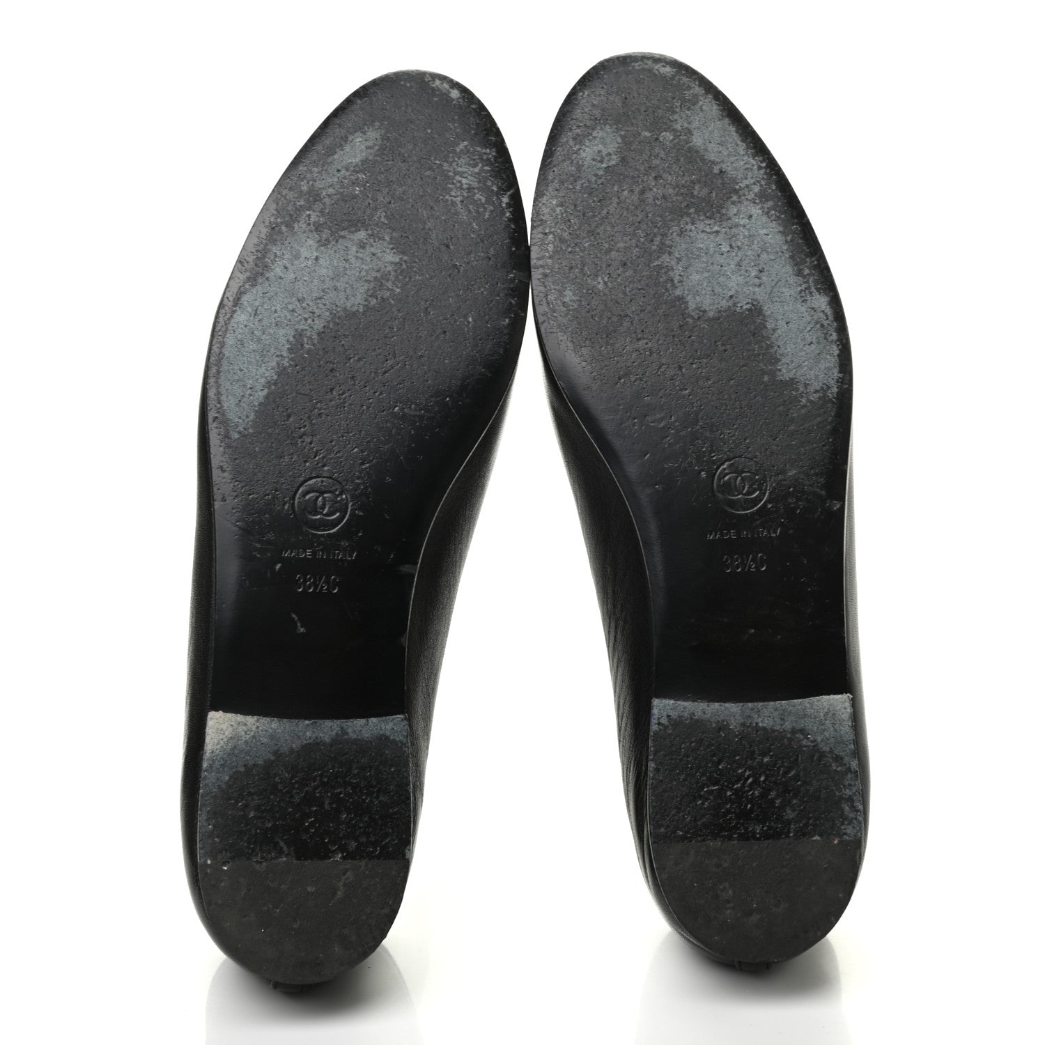 Chanel Lambskin Patent Cap Toe Camellia Ballerina Flats 38.5 Black 4 of 9