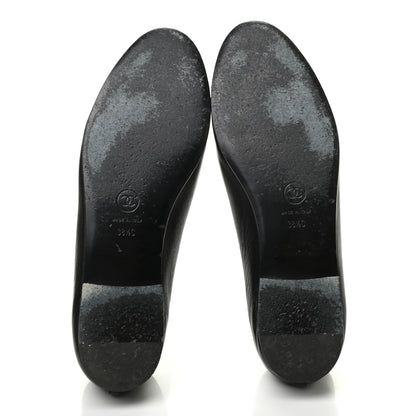 Chanel Lambskin Patent Cap Toe Camellia Ballerina Flats 38.5 Black 4 of 9