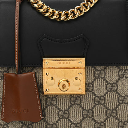 Gucci GG Supreme Monogram Calfskin Padlock Backpack Beige Cuir Black 8 of 12