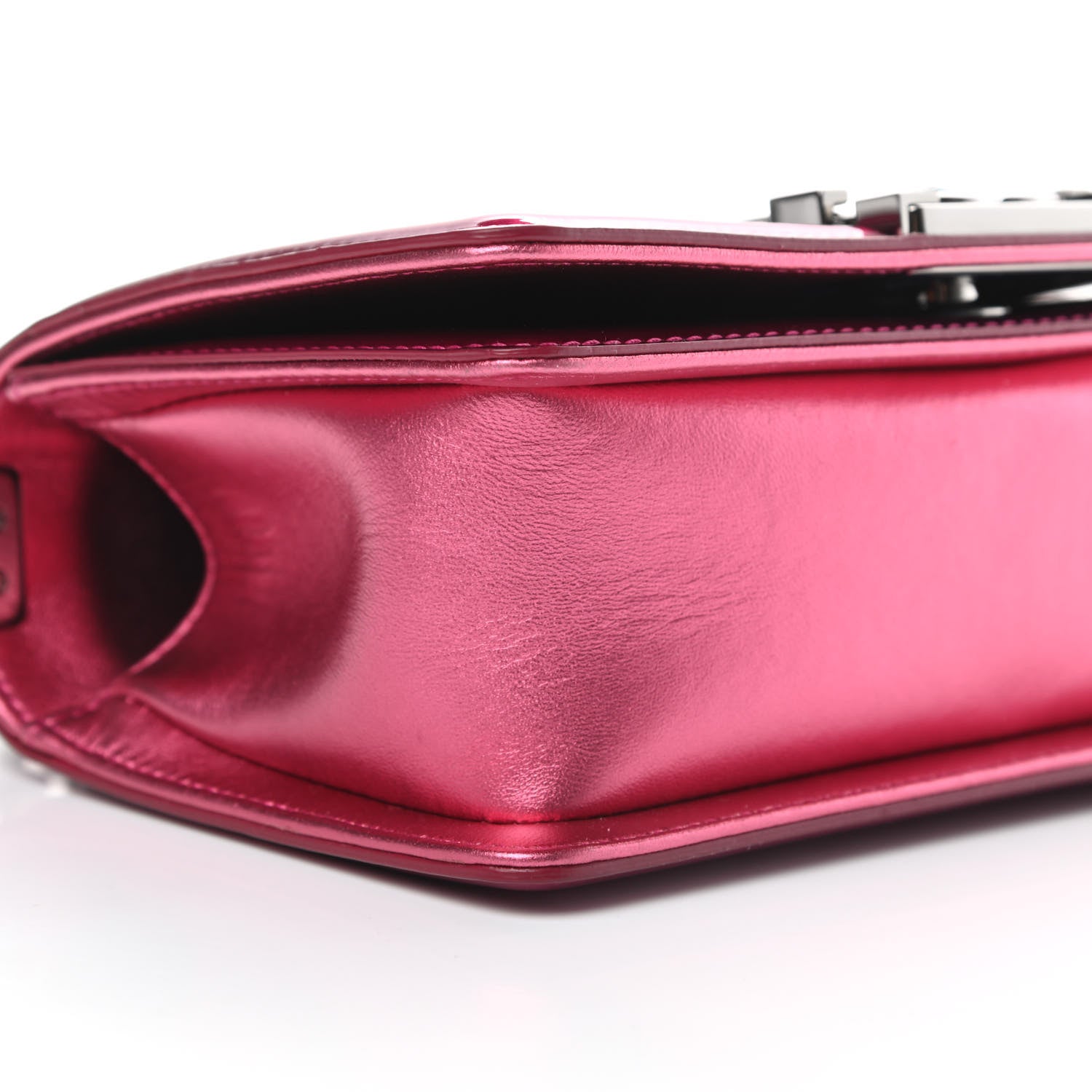 Chanel Metallic Patent Calfskin Quilted Small Boy Flap Pink 10 of 13