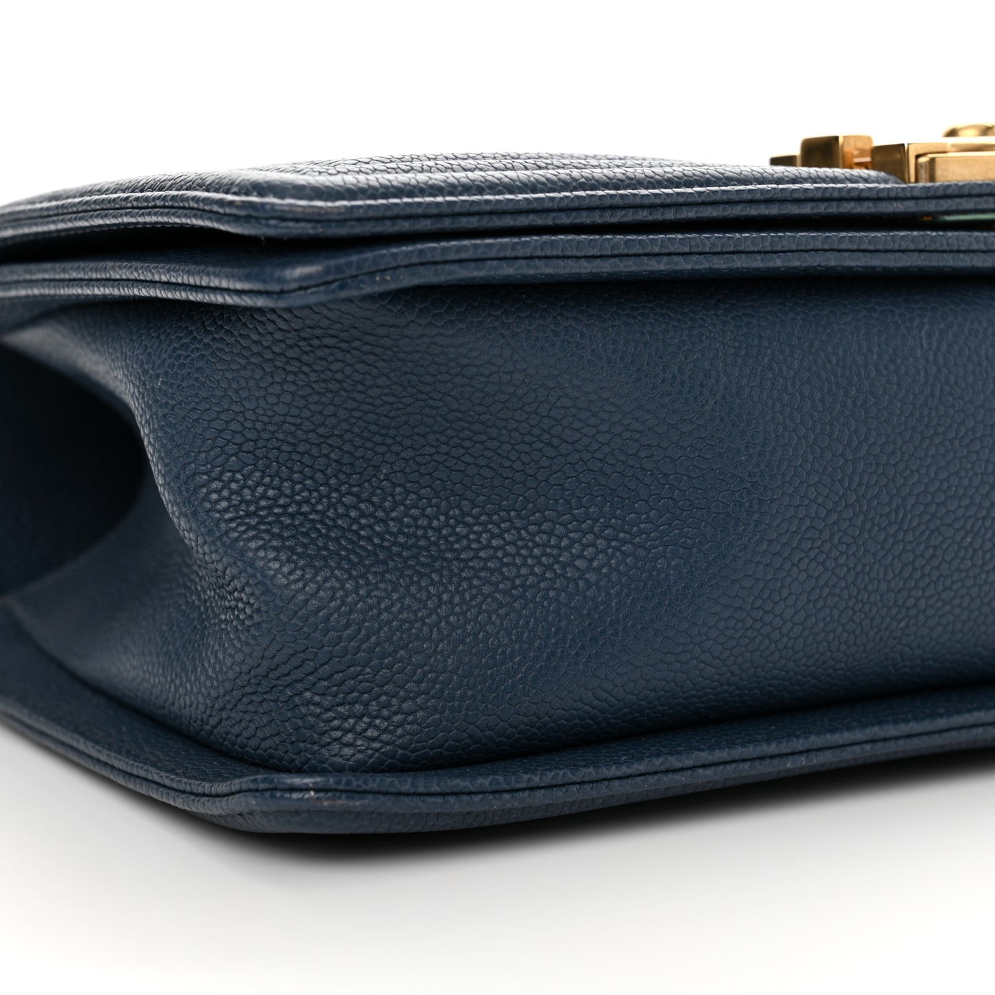 Caviar Quilted Medium Boy Flap Blue