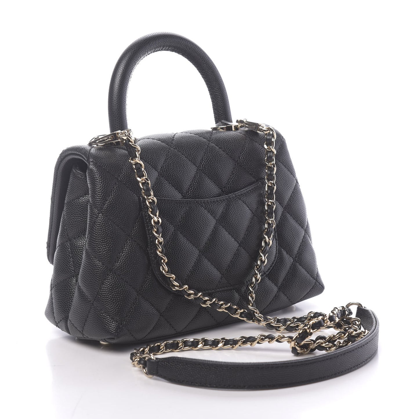 Caviar Quilted Extra Mini Coco Handle Flap Black