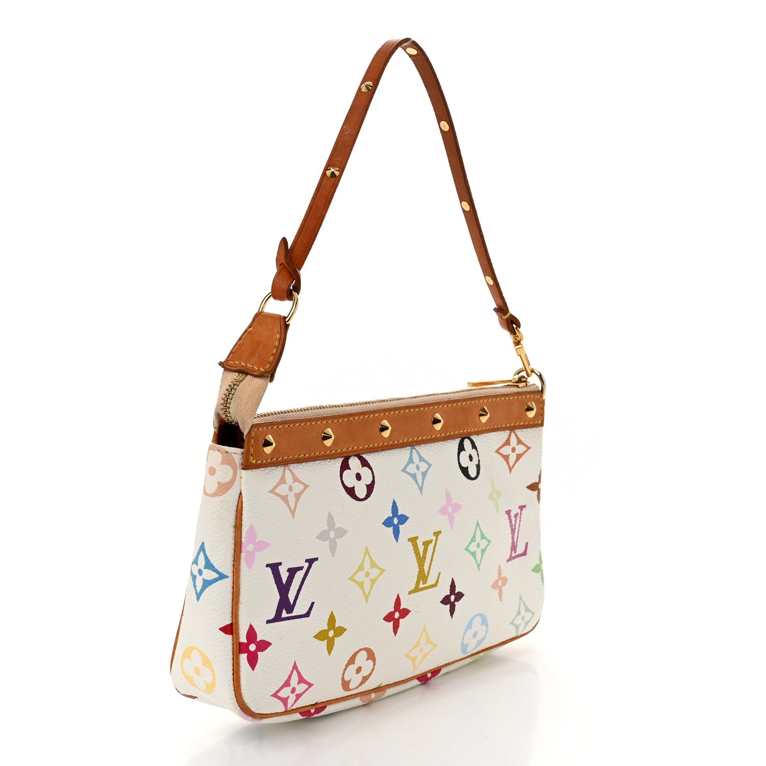Louis Vuitton Monogram Multicolor Pochette Accessories White 3 of 9