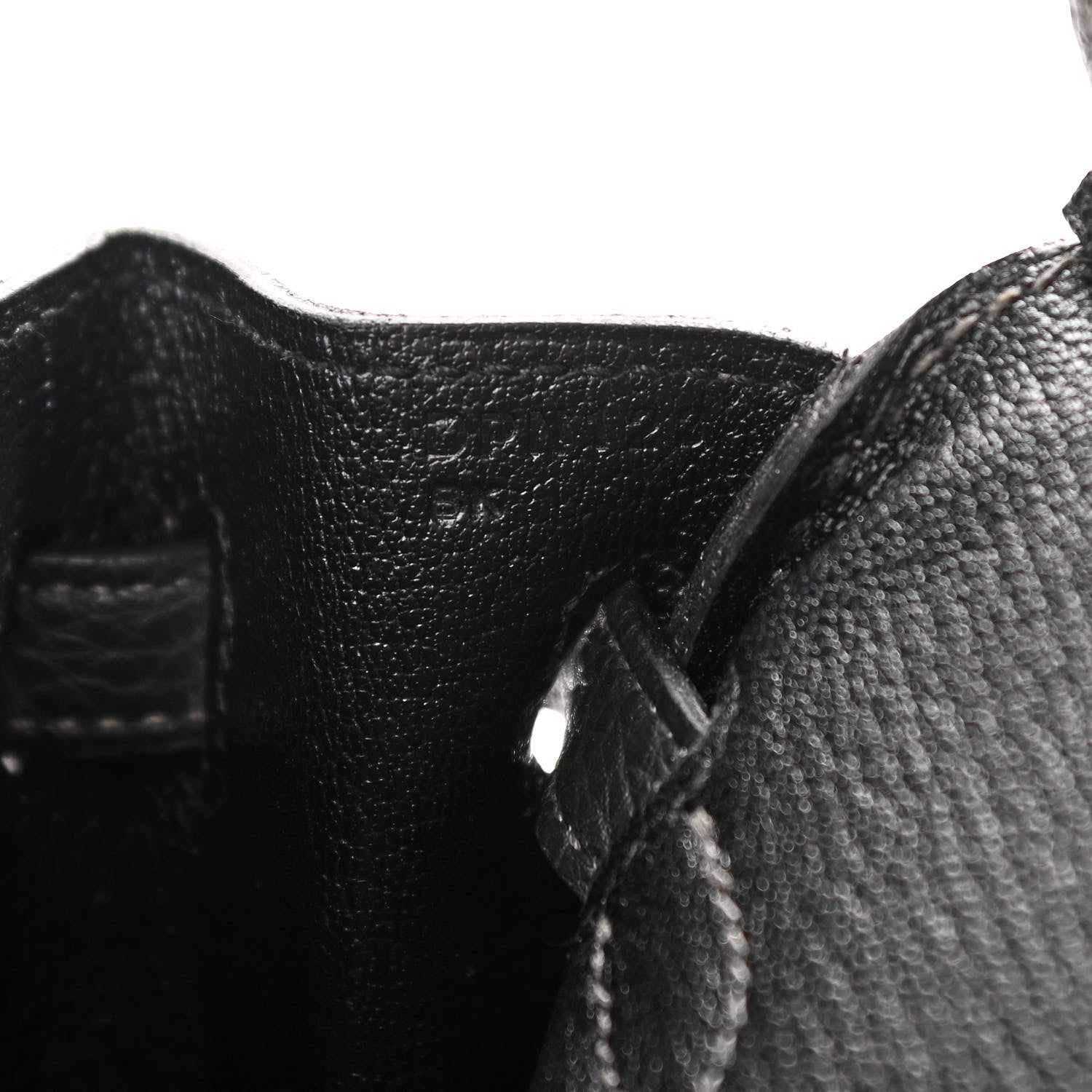 Hermes Togo Horseshoe Birkin 25 Etain Black 7 of 11