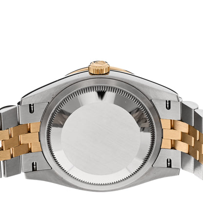 Rolex Stainless Steel 18K Yellow Gold Diamond Bezel 36mm Oyster Perpetual Datejust Watch Champagne Fluted 126283RBR 4 of 5
