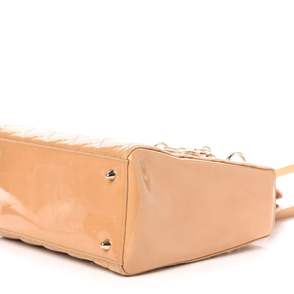 Christian Dior Patent Cannage Medium Lady Dior Beige 10 of 14