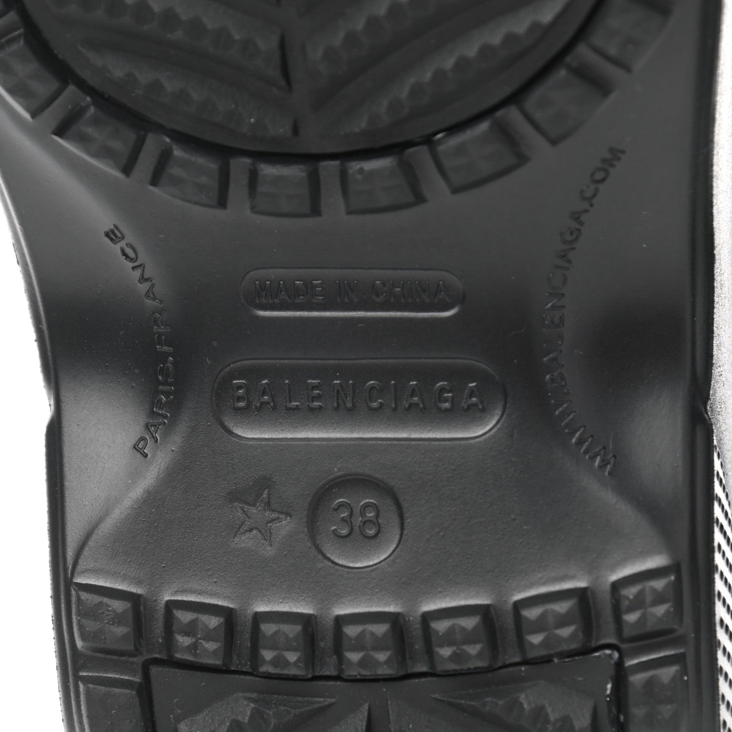 Balenciaga X CROCS Rubber Textured Spiked Womens Platform Sandals 38 Black 6 of 8