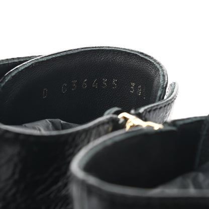 Chanel Shiny Crumpled Lambskin Lace Up Combat Boots 38.5 Black 7 of 7