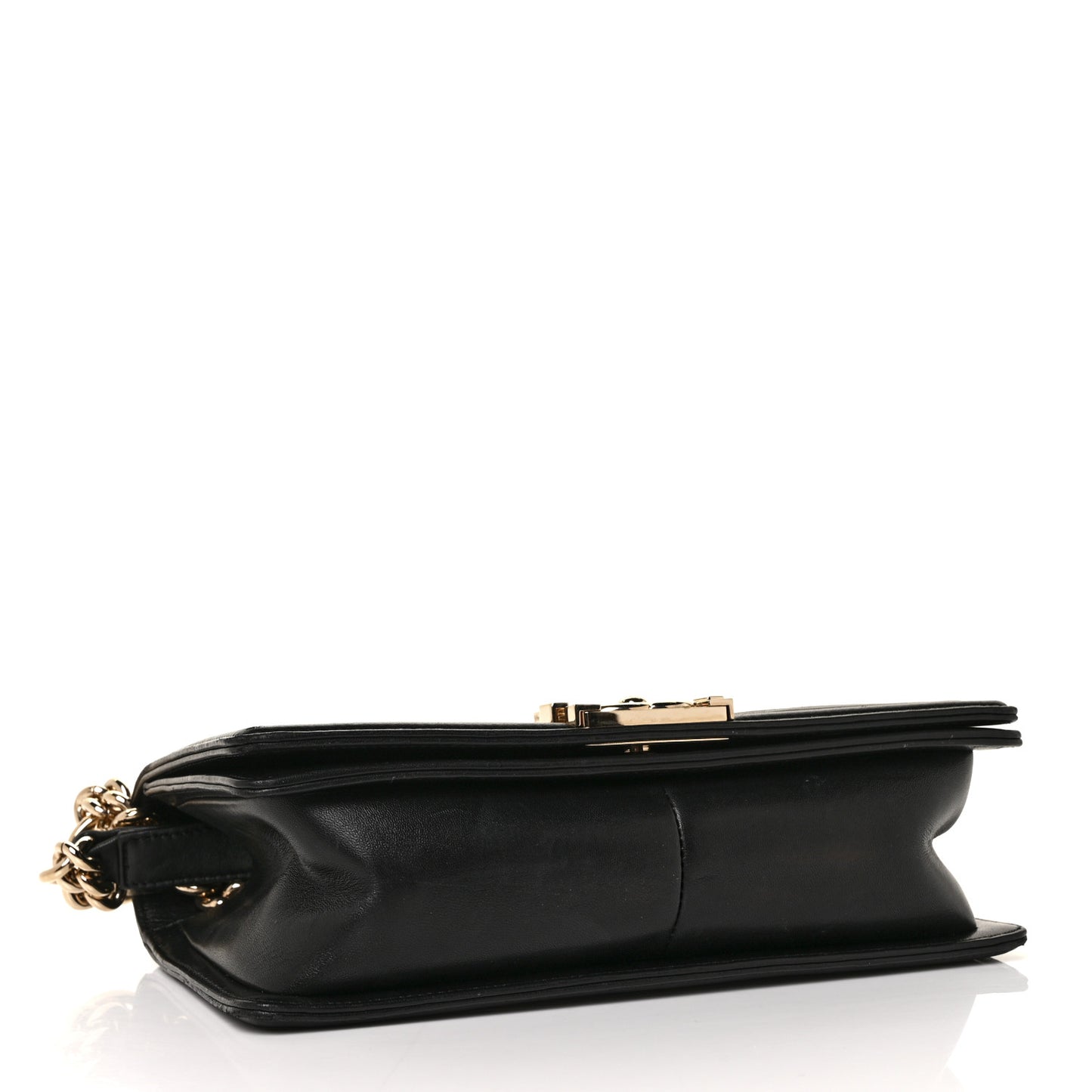 Lambskin Chain Quilted Medium Boy Flap Black