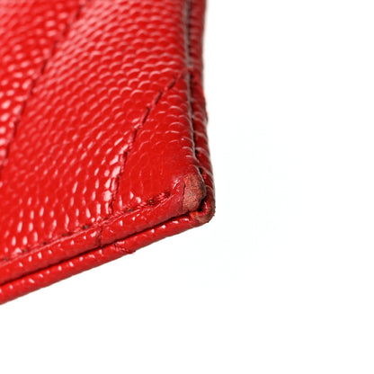 Saint Laurent Grain De Poudre Chevron Monogram Bill Pouch Rouge Eros 10 of 12
