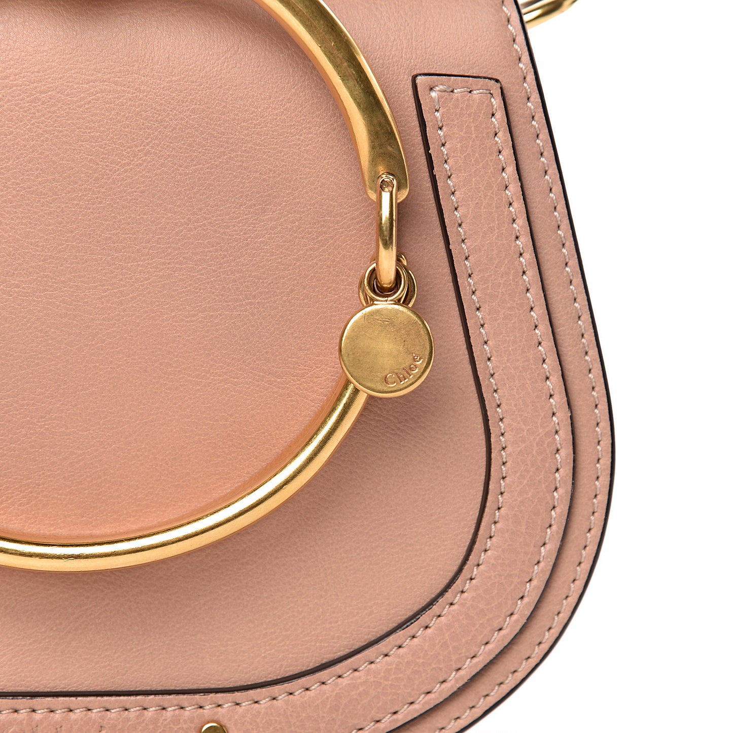 Calfskin Suede Small Nile Bracelet Bag Biscotti Beige