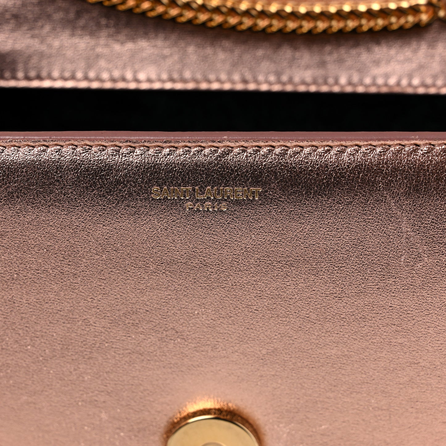 Metallic Calfskin Small Betty Rose Gold
