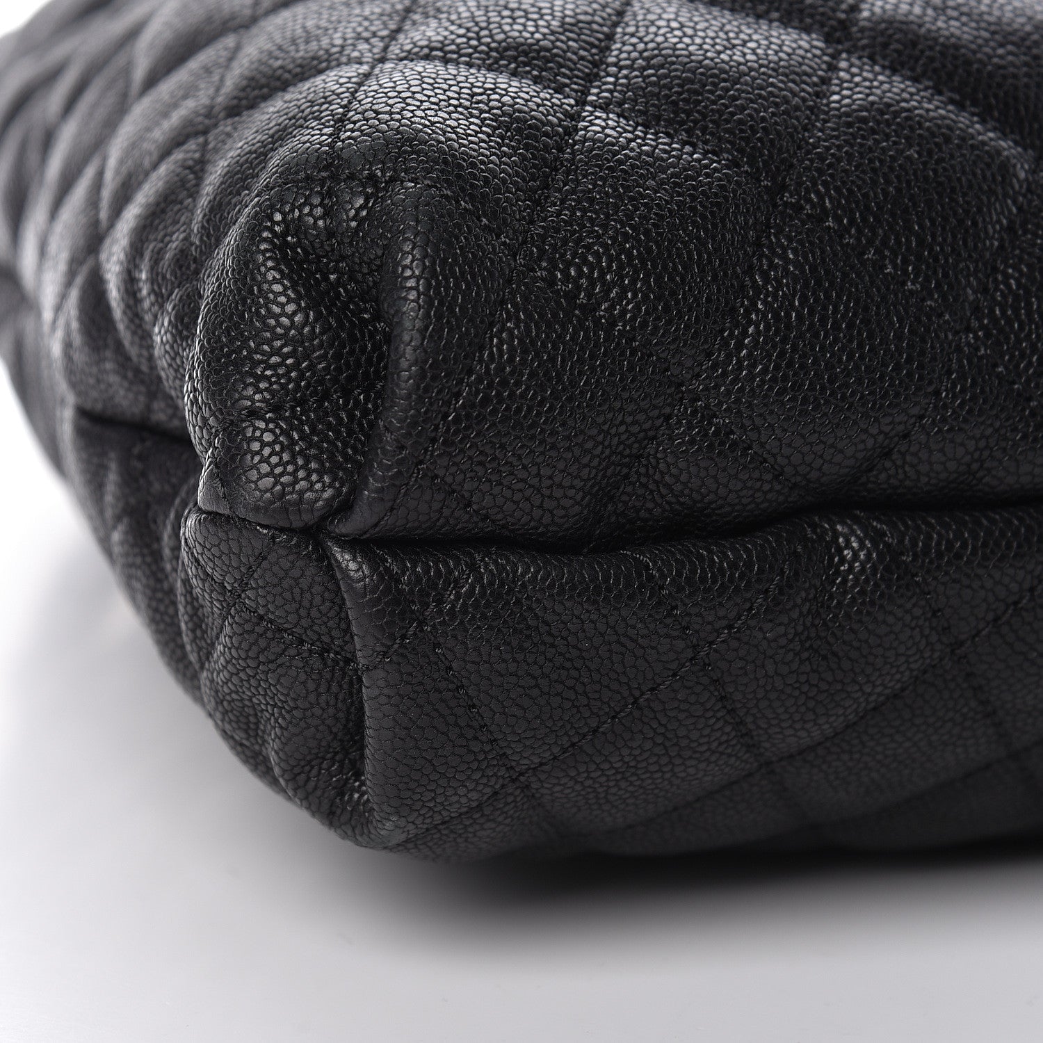 Chanel Distressed Glazed Caviar Quilted Large Elastic Tote Black 8 of 11