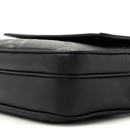 Gucci Piuma Calfskin Jumbo GG Embossed Small Messenger Bag Black 9 of 13