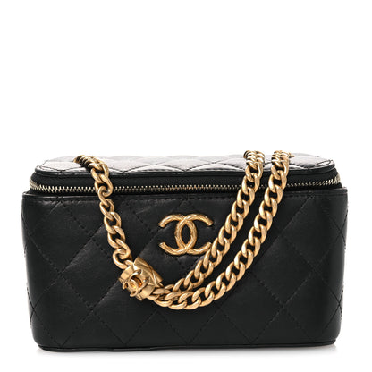 Chanel Lambskin Quilted Small Pillow Crush Vanity Case With Chain Black 1 of 12