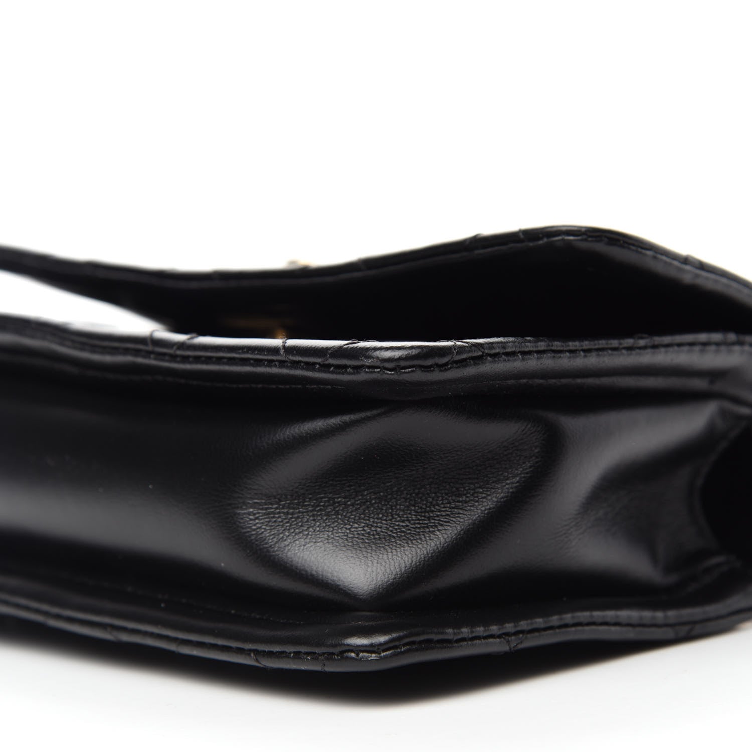 Chanel Shiny Lambskin Flap Clutch With Chain Black 7 of 10
