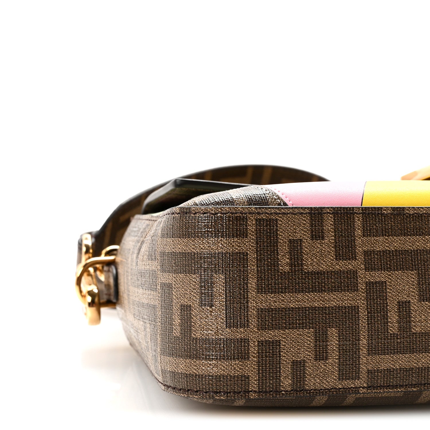 Fendi Glazed Fabric FF 1974 Hairdo Girls Inlay Baguette Mogano Panna Multicolor 8 of 9