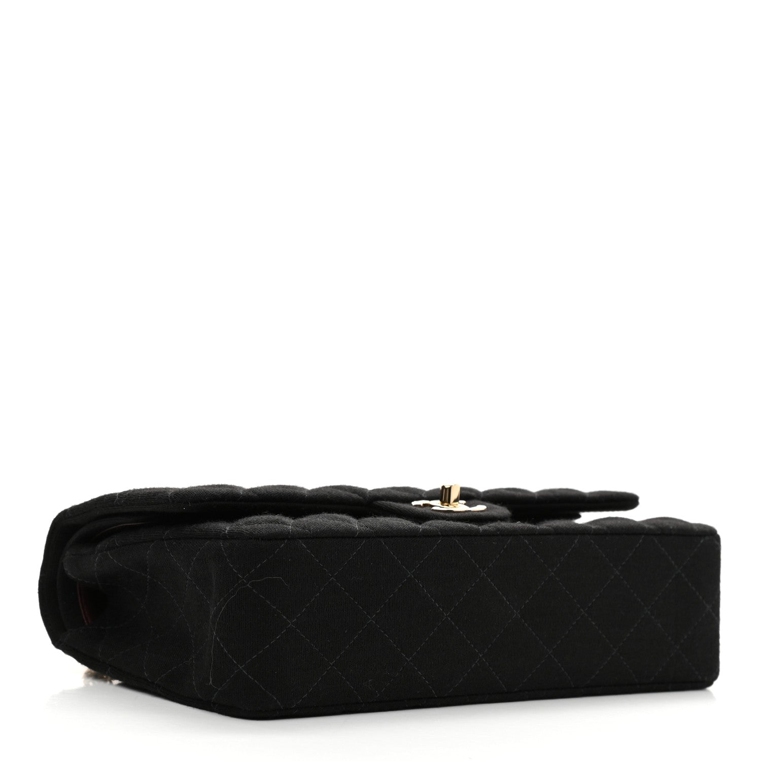 Chanel Jersey Quilted Medium Bijoux Chain Double Flap Black 4 of 12