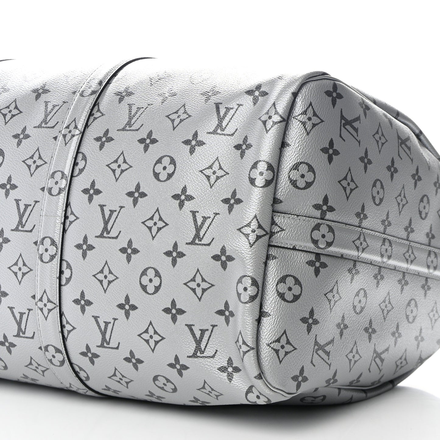 Metallic Monogram Keepall Bandouliere 50 Silver