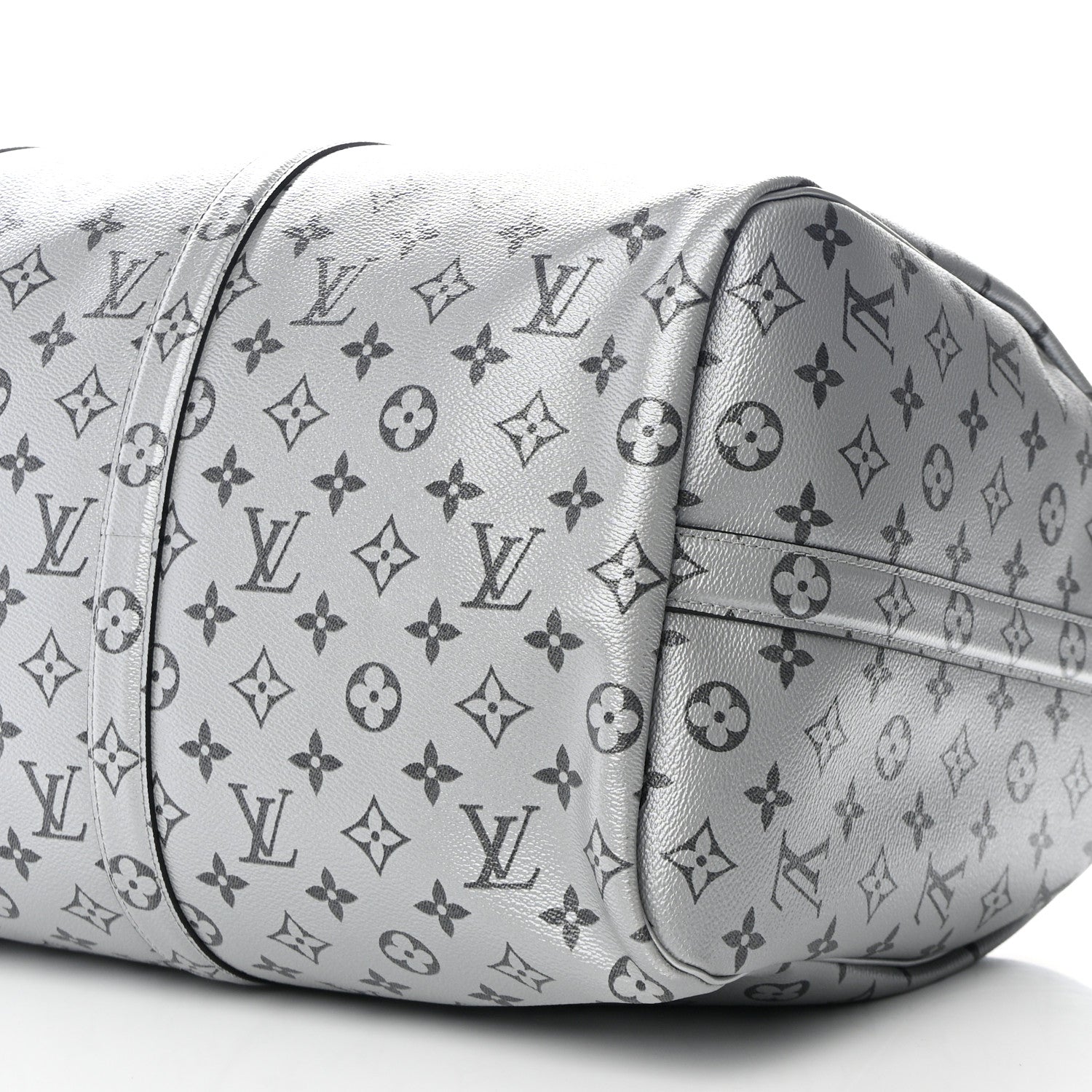 Louis Vuitton Metallic Monogram Keepall Bandouliere 50 Silver 9 of 10