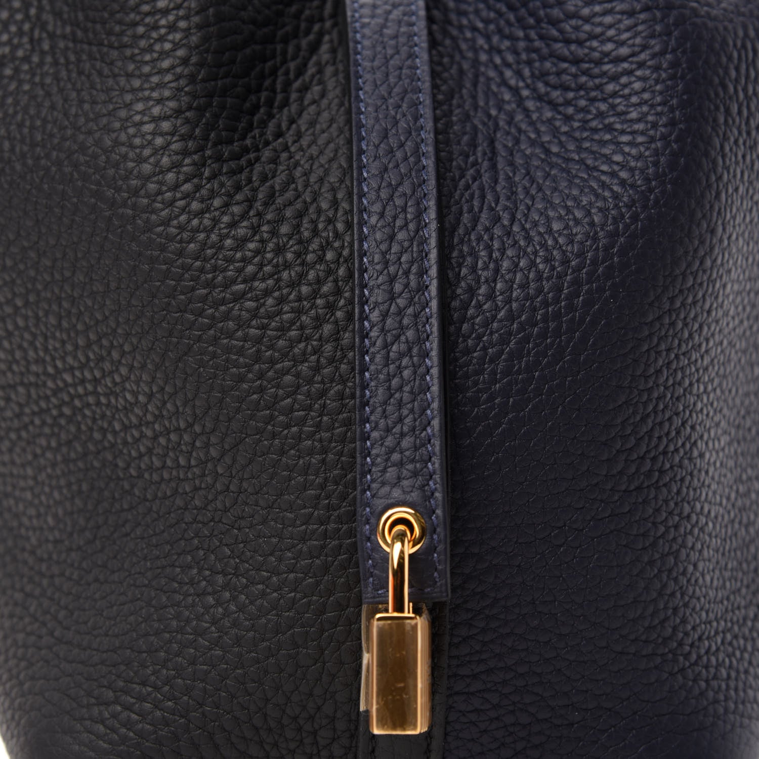 Hermes Taurillon Clemence Casaque Picotin Lock 18 PM Bleu Nuit Black Blue Frida 10 of 11