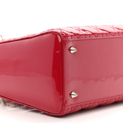 Christian Dior Patent Cannage Medium Lady Dior Red 9 of 13