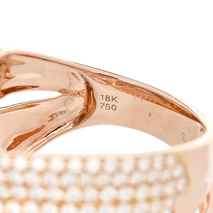 Parker & West by FASHIONPHILE 18K Rose White Gold Diamond 1.70ctw Three Row Crossover Ring 56 7.5 8 of 9