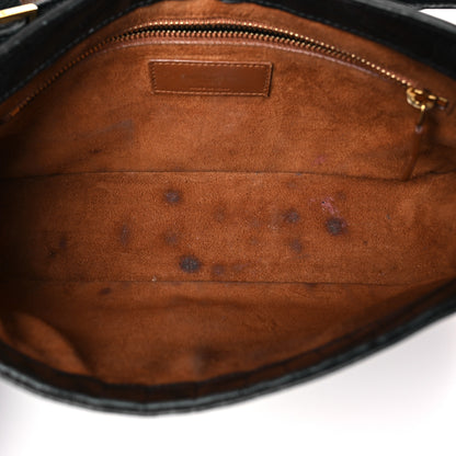 Saint Laurent Calfskin Crocodile Embossed LE 5 A 7 Hobo Black 5 of 10