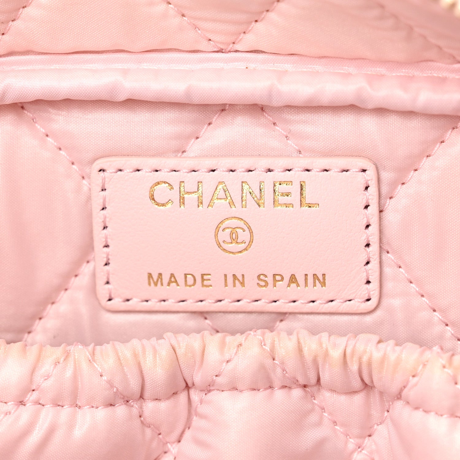 Chanel Caviar Quilted Medium Curvy Pouch Cosmetic Case Light Pink 4 of 11