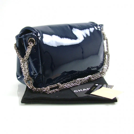 Patent Reissue Link Chain Medium Flap Navy