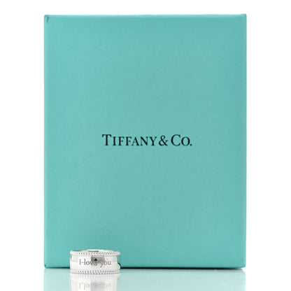 Tiffany Sterling Silver Milgrain I Love You Band Ring 48 4.5 5 of 5