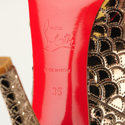 Christian Louboutin Calfskin Crepe Poseidon 120 Pumps 35 Perle 6 of 7