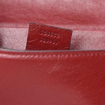 Gucci Calfskin Diagonal GG Medium Thiara Double Envelope Shoulder Bag Black Red 10 of 11