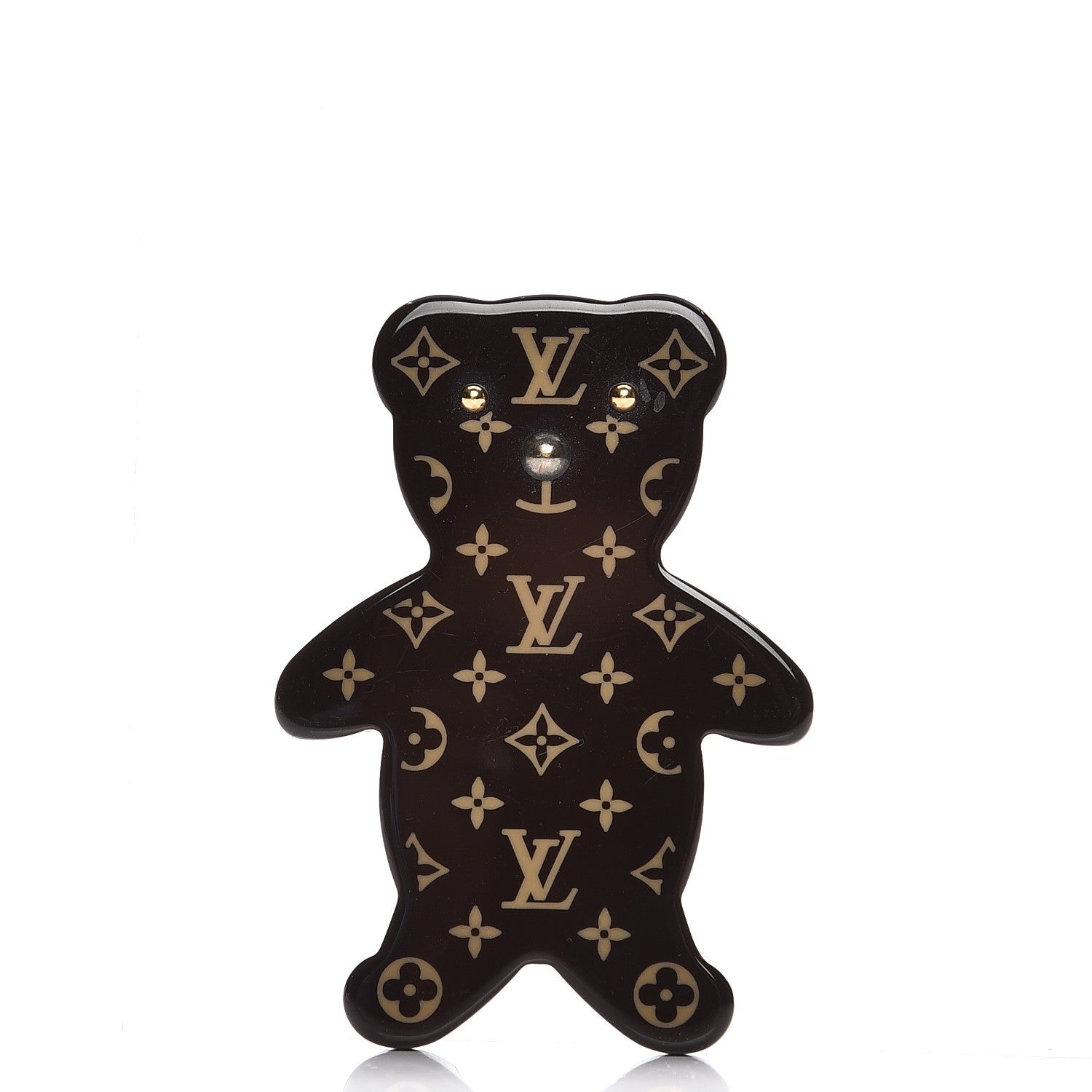 Louis Vuitton Monogram Nonours Teddy Bear Tortoise Pin Brooch Set 4 of 9