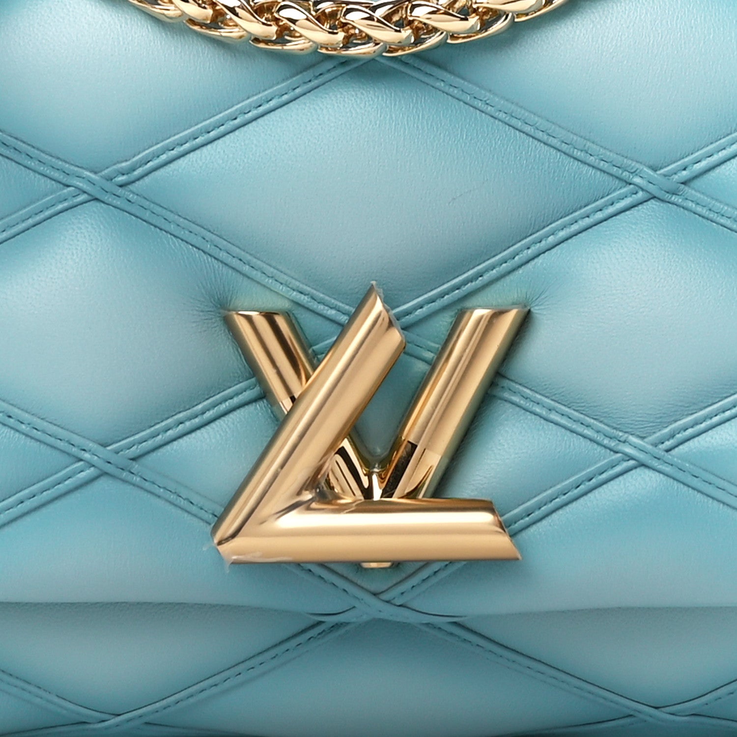 Louis Vuitton Lambskin Malletage Top Handle GO-14 MM Lagoon 9 of 11