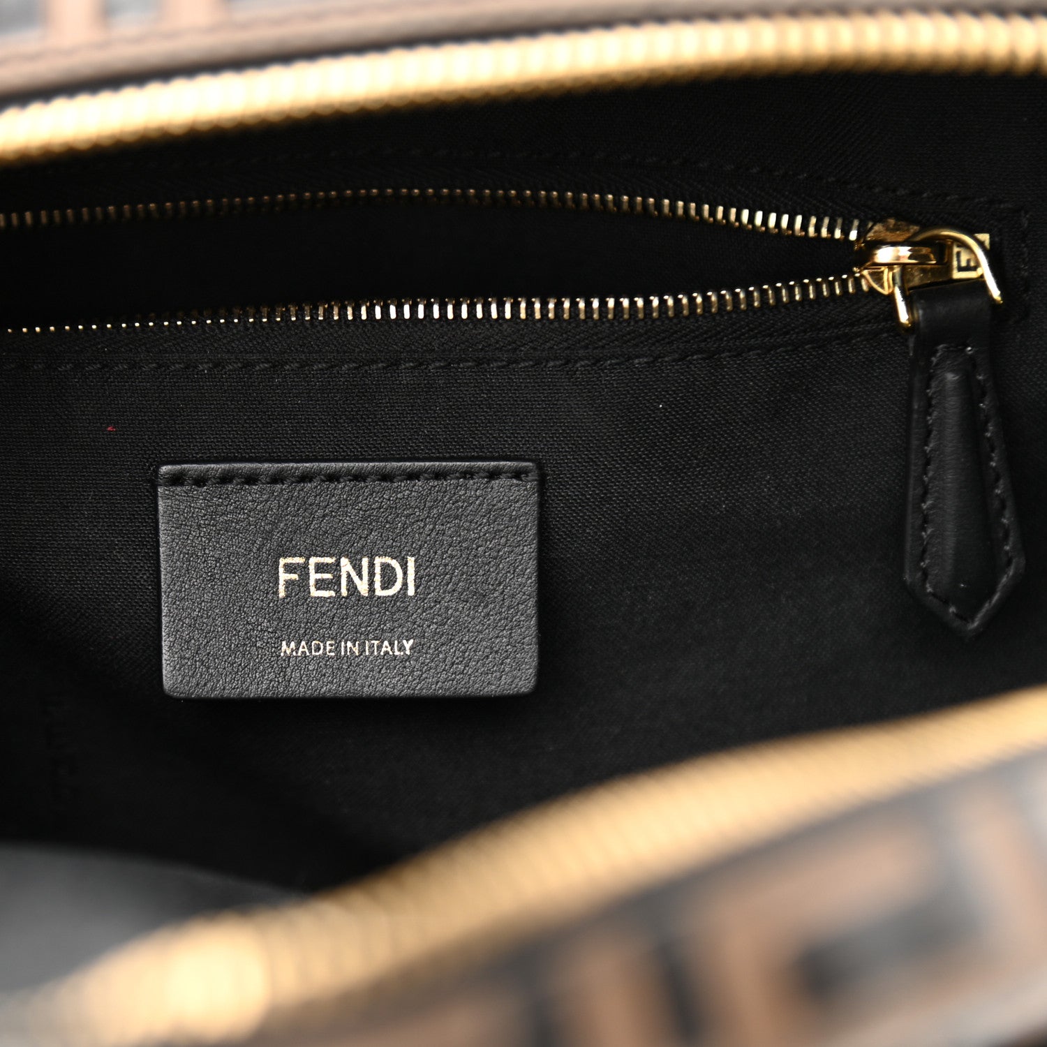 Fendi Vitello Bi-Color FF 1974 Embossed Mini Backpack Maya Black 6 of 11