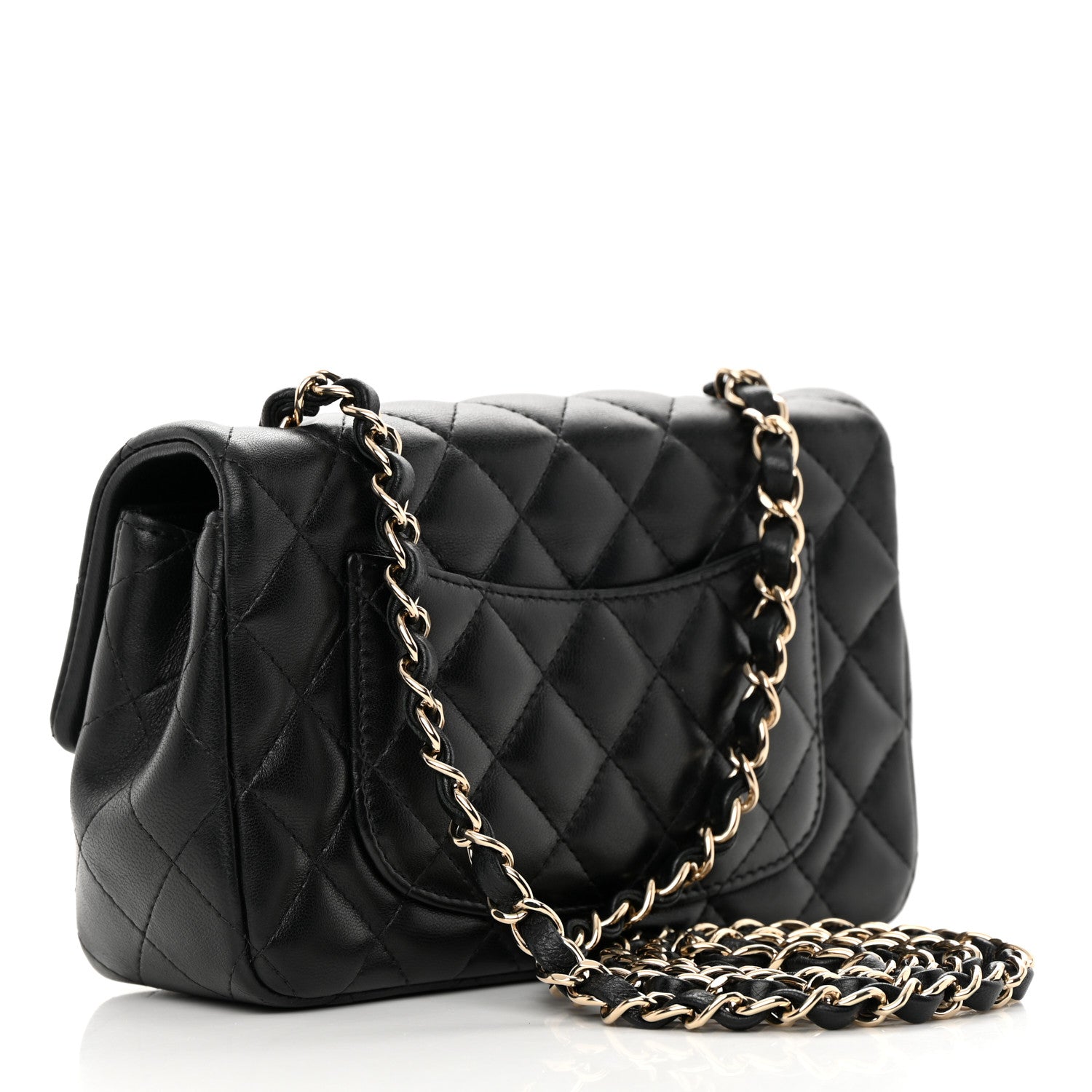 Chanel Lambskin Quilted Mini Rectangular Flap Black 3 of 12
