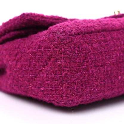Chanel Tweed Quilted Double Flap Fuchsia 9 of 11