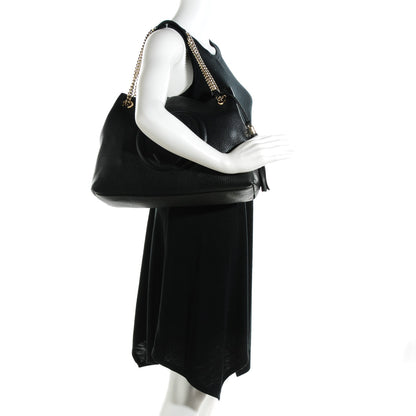 Gucci Pebbled Calfskin Medium Soho Chain Shoulder Bag Black 2 of 7