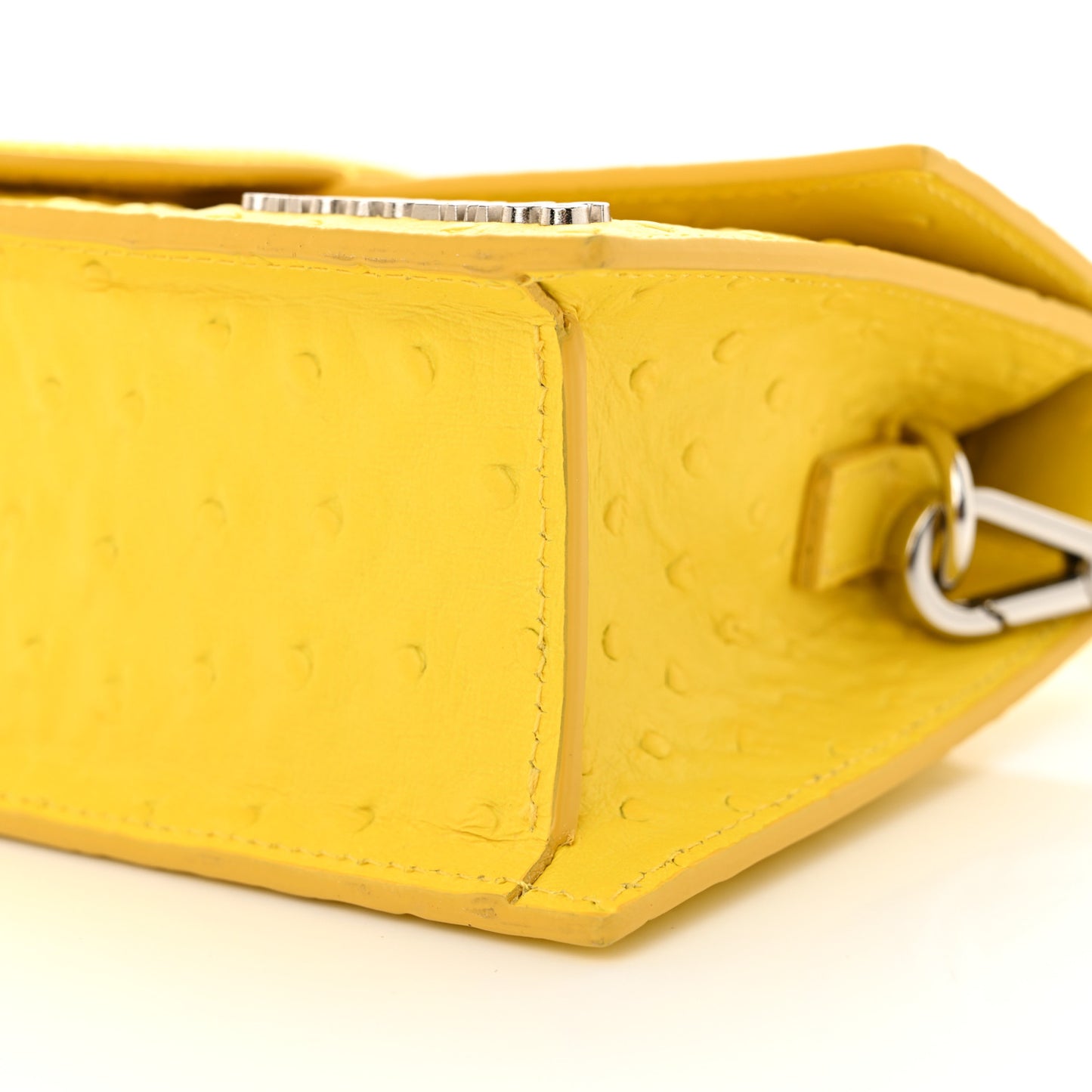 Calfskin Ostrich Embossed Le Grand Bambino Yellow