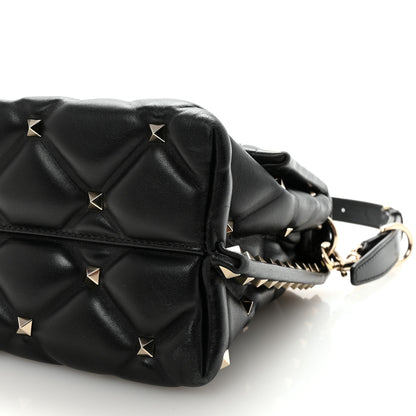 Valentino Garavani Lambskin VLTN Print Candystud Top Handle Bag Black 9 of 9