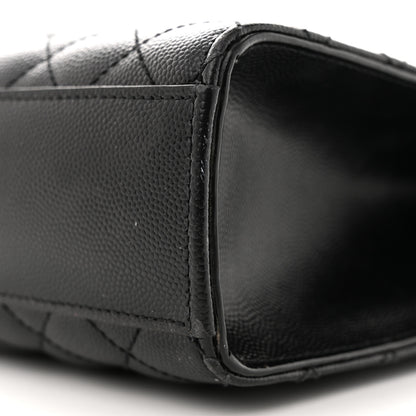 Saint Laurent Grain De Poudre Textured Mixed Matelasse Large Triquilt Monogram Monochrome Satchel Black 10 of 13